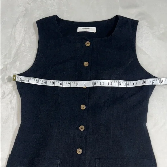 Commense Black Sleeveless Button Mini Dress - Picture 6 of 8